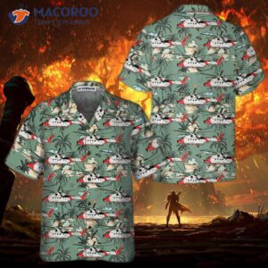 rescue helicopter seamless pattern hawaiian shirt tropical shirt for 0