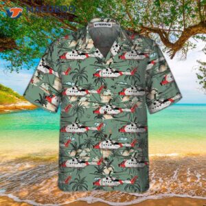 rescue helicopter seamless pattern hawaiian shirt tropical shirt for 2