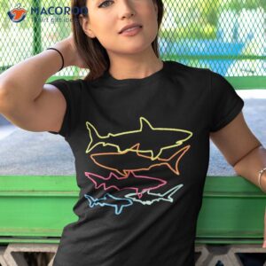 Retro 80s Shark Clothes Party Kids Sharks Shirt