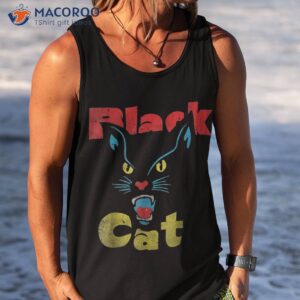 retro black cat fireworks vintage halloween 70s shirt tank top 1