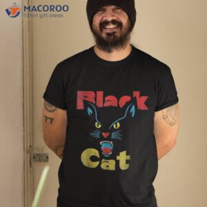 retro black cat fireworks vintage halloween 70s shirt tshirt 2