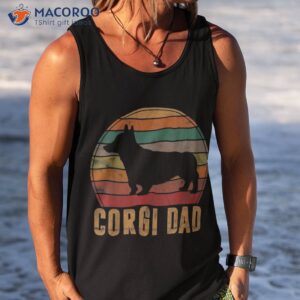 retro corgi dad gift dog owner pet welsh father shirt tank top