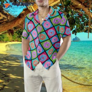 retro cute yummy donut pattern hawaiian shirt 4