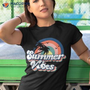 retro groovy summer vibes for kids vacation shirt tshirt 1