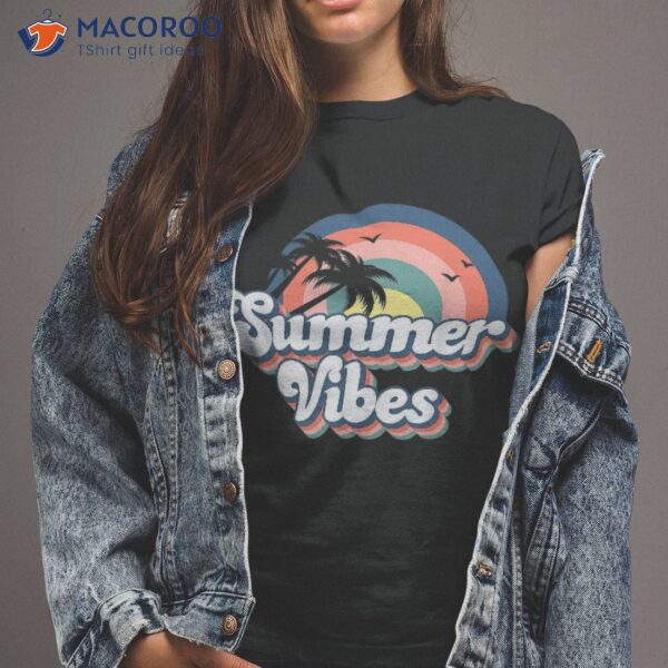 Retro Groovy Summer Vibes For Kids Vacation Shirt