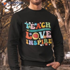 retro groovy teacher inspirational happy back to school shirt sweatshirt