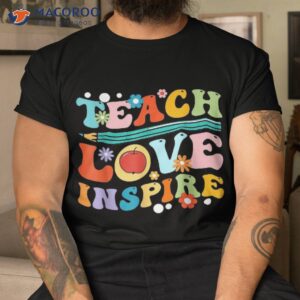 retro groovy teacher inspirational happy back to school shirt tshirt