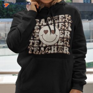 retro groovy teacher inspirational leopard back to school shirt hoodie