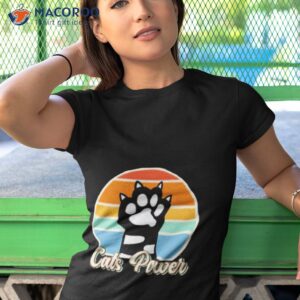 retro hand cat power vintage shirt tshirt 1