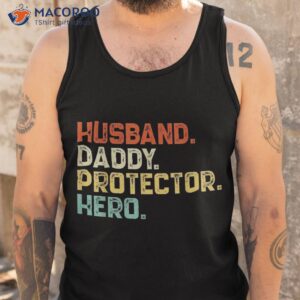 retro husband daddy protector hero fathers day for dad shirt tank top 1