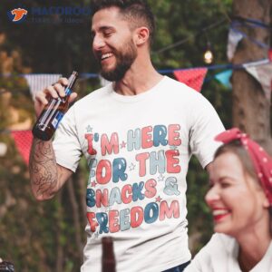 retro i m here for the snacks and freedom 4th of july shirt tshirt 2
