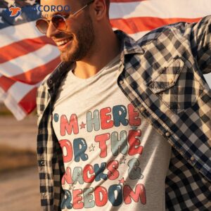 retro i m here for the snacks and freedom 4th of july shirt tshirt 3