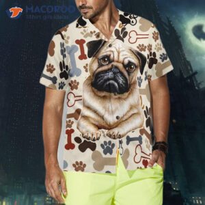 retro pug hawaiian shirt for 0