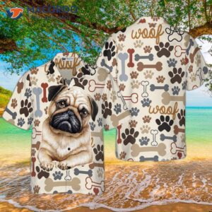 retro pug hawaiian shirt for 2