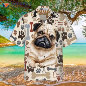 retro pug hawaiian shirt for 3