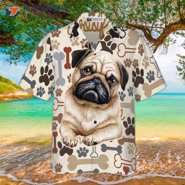 Retro Pug Hawaiian Shirt For