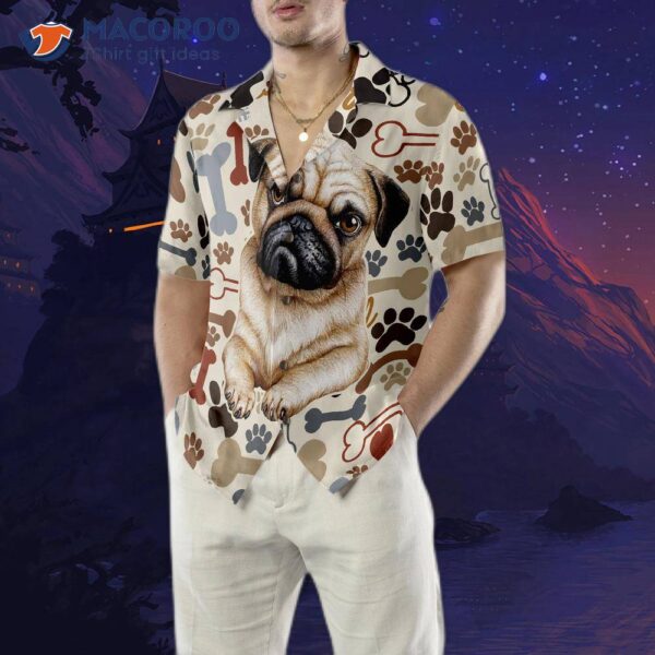 Retro Pug Hawaiian Shirt For