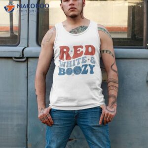retro red white boozy 4th of july patriotic freedom funny shirt tank top 2