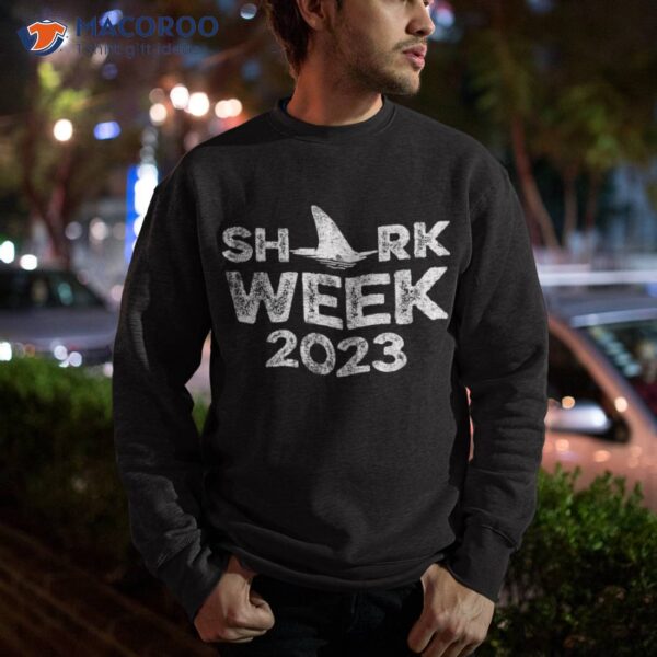 Retro Shark Fin Week 2023 Lovers Animal Ocean Trip Biologist Shirt