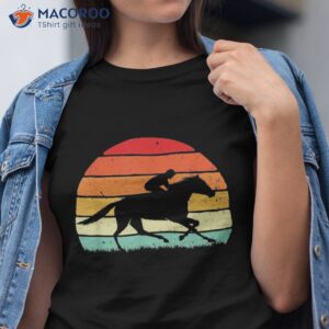 retro sunset horse lover horseback horseman equestrian shirt tshirt