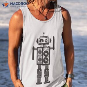 retro techno party funny robot shirt tank top