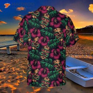 Retro Tiki Mask Seamless Pattern Hawaiian Shirt, Funny Shirt For And