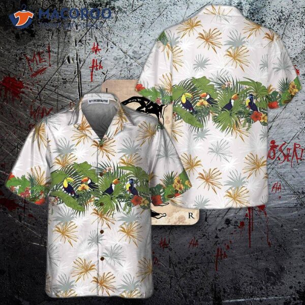 Retro Toucans And Tropical Plants Toucan Hawaiian Shirt, Bird Funny Gift For Lover