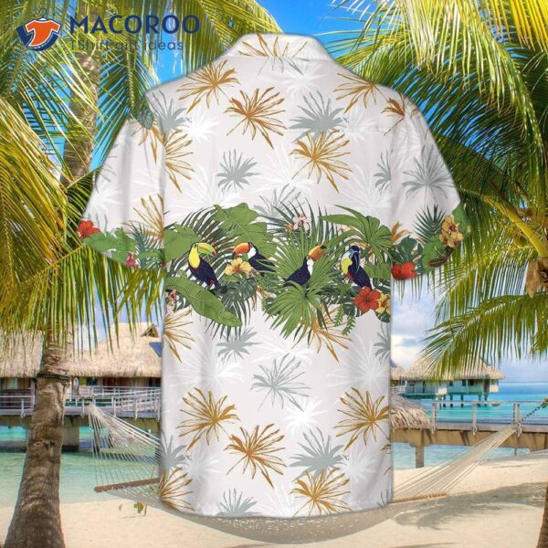 Retro Toucans And Tropical Plants Toucan Hawaiian Shirt, Bird Funny Gift For Lover