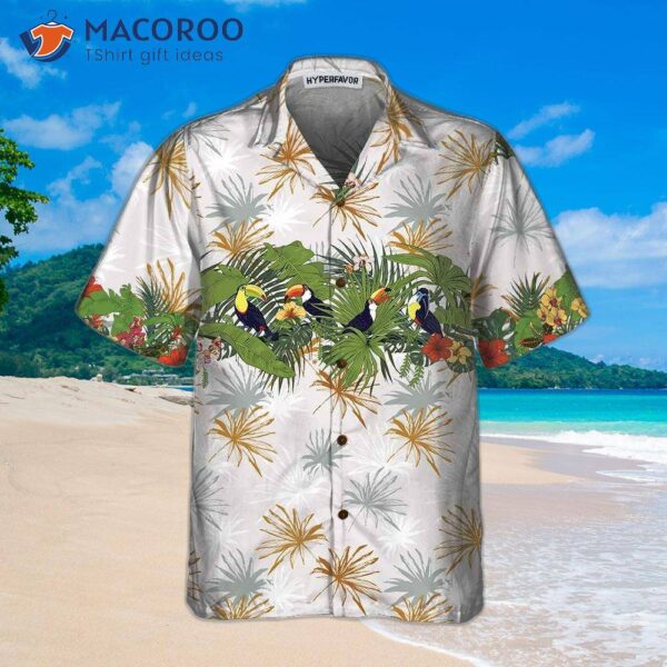 Retro Toucans And Tropical Plants Toucan Hawaiian Shirt, Bird Funny Gift For Lover