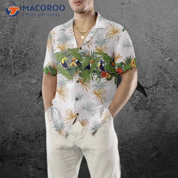 Retro Toucans And Tropical Plants Toucan Hawaiian Shirt, Bird Funny Gift For Lover