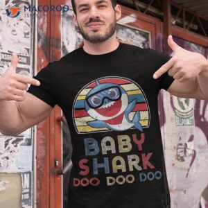 Retro Vintage Baby Sharks Tshirt Gift For Kids Boys Shirt