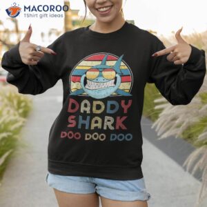 retro vintage daddy sharks shirt gift for father sweatshirt 1