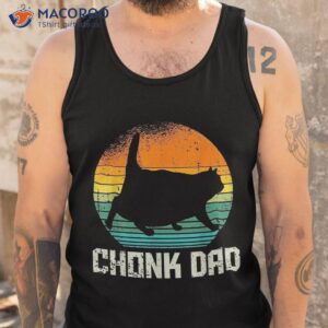 retro vintage style funny fat daddy cat meme chonk dad shirt tank top