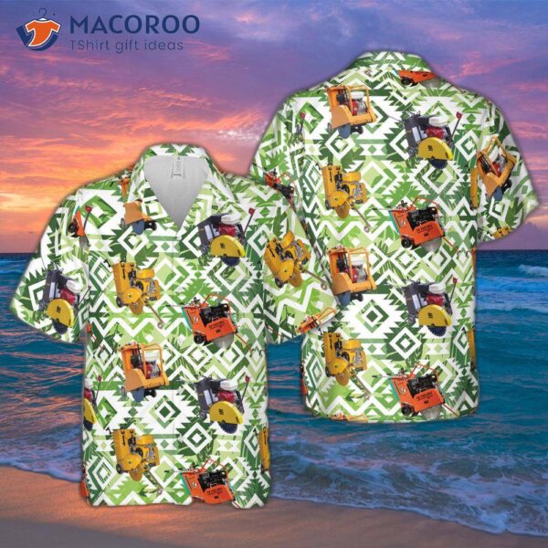 Road Construction Road-cutting Machine Hawaiian Shirt.