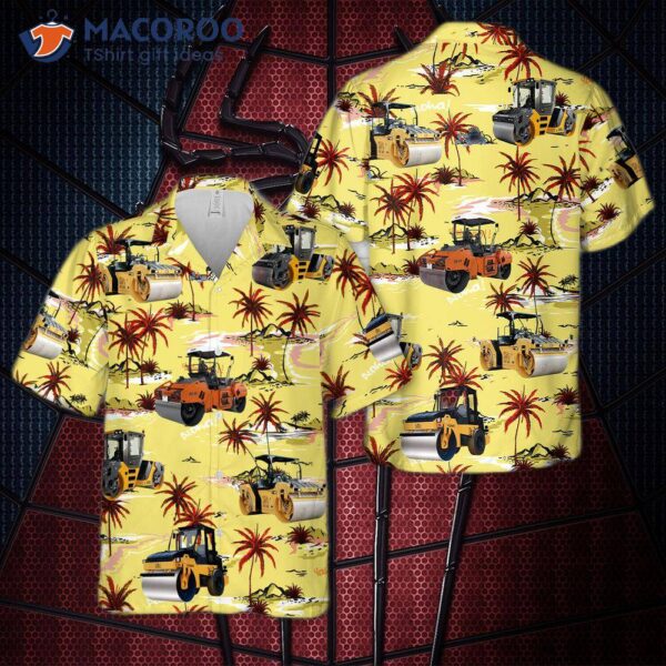 Road Construction Tandem Roller Hawaiian Shirt