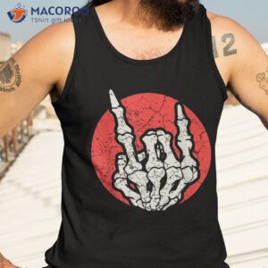 rock music skeleton vintage hand sign 80s guitarist shirt tank top 3