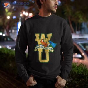 rocky and bullwinkle wossamotta u logo yellow shirt sweatshirt