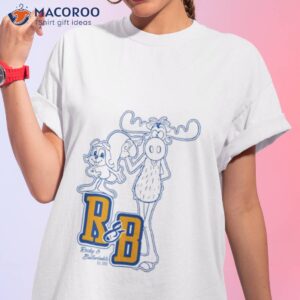 rocky bullwinkle mens collegiate line art shirt tshirt 1
