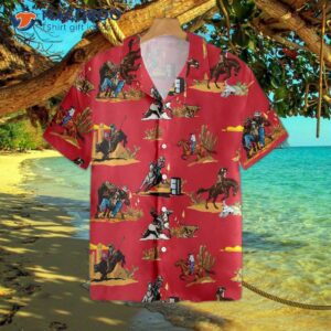 rodeo seamless pattern hawaiian shirt red version texas native western shirt proud shirt for 2