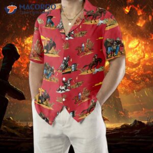 rodeo seamless pattern hawaiian shirt red version texas native western shirt proud shirt for 3