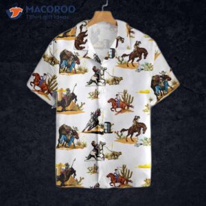 rodeo seamless pattern hawaiian shirt white version texas native western shirt proud for 2