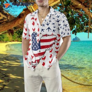 rooster american flag version 2 hawaiian shirt 4