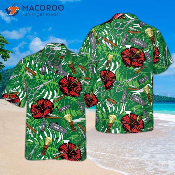 Rose Barber Tools Pattern V1 Hawaiian Shirt