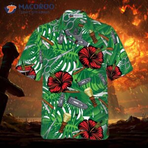 rose barber tools pattern v1 hawaiian shirt 2