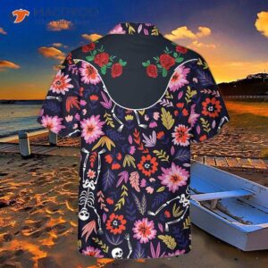 rose dancing skeleton dia de los muertos hawaiian shirt day of the dead gift shirt 1