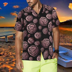 rose gold in a black hawaiian shirt 2