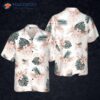 Rose-gold Tropical Palm-leaf Hawaiian Shirt