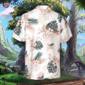 Rose-gold Tropical Palm-leaf Hawaiian Shirt