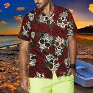 rose skull mexican hawaiian shirt 2