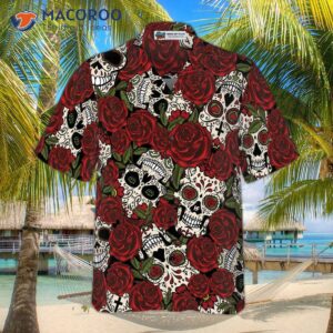 rose skull mexican hawaiian shirt 3